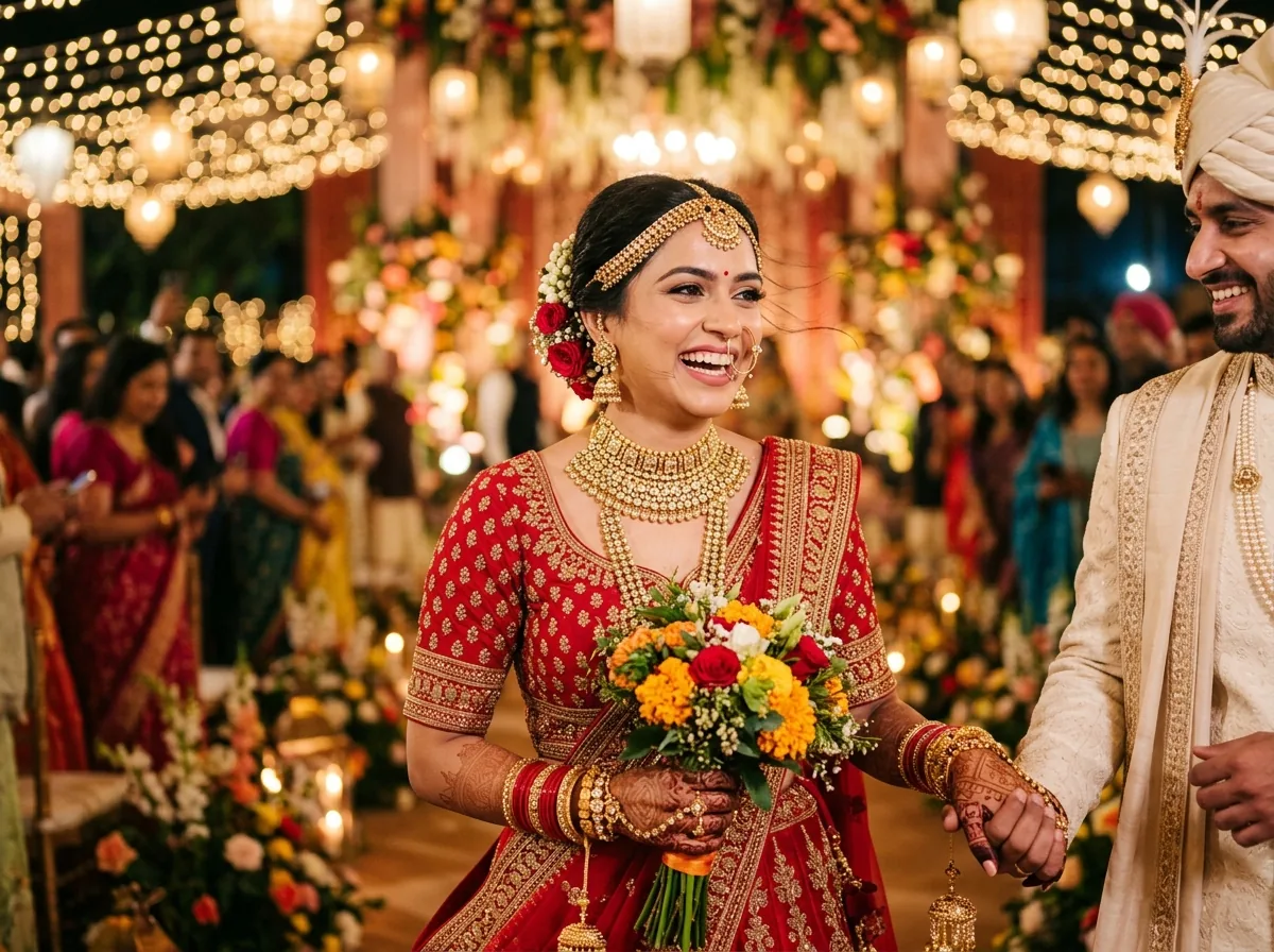 Joyful Indian Bride on Wedding Day